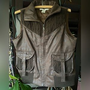 Charlotte Russe faux leather quilted vest with 2deep pockets to hold your phone